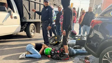 Un motociclista resultó herido tras un accidente en Tizayuca. El percance ocurrió en uno de los cruces más transitados.