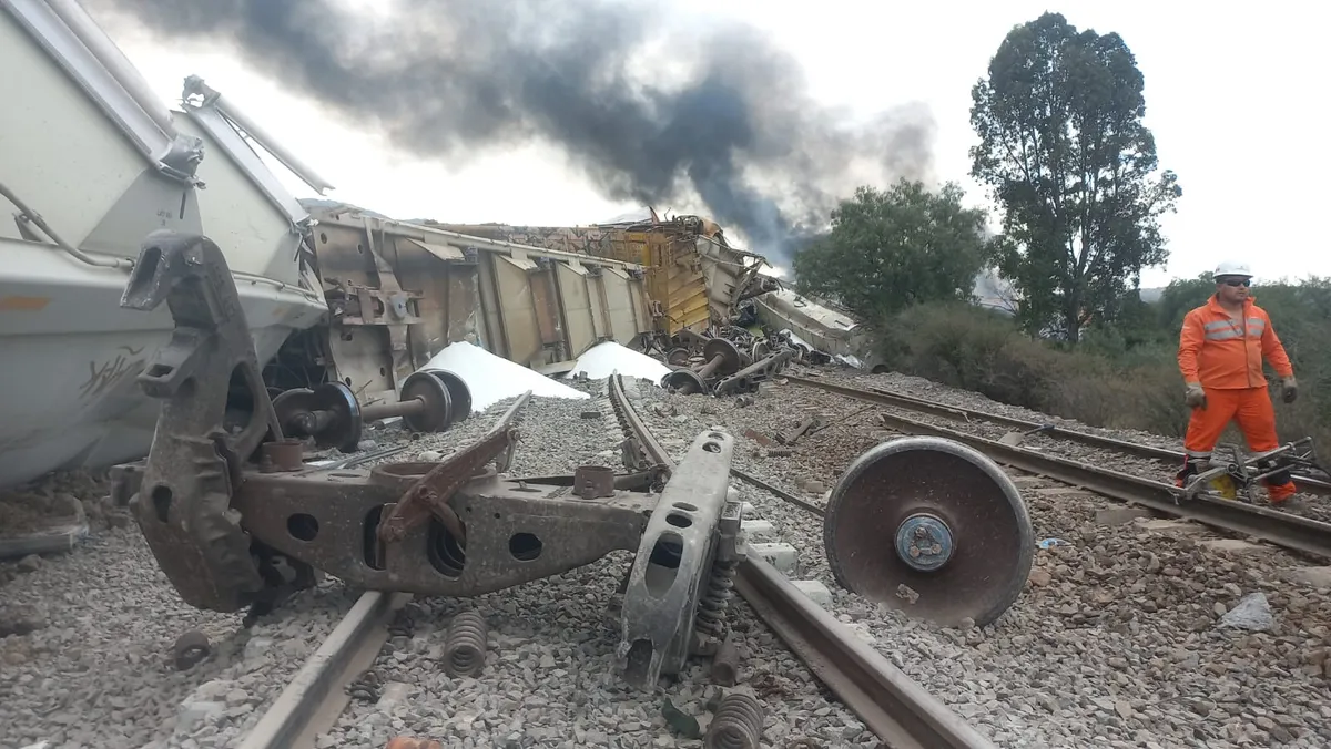 Explosiones y fuego: así fue el descarrilamiento del tren en Hidalgo.