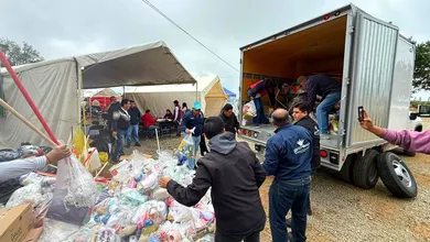 Entrega de víveres de Zempoala a familias afectadas en Tianguistengo