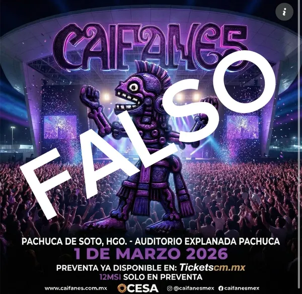 Alertan por concierto falso de Caifanes en Pachuca