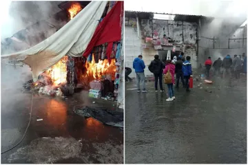 Tulancingo: incendio en Plaza del Vestido deja locales dañados e intoxicados