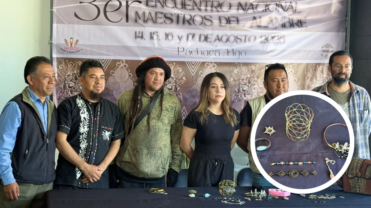 Encuentro Nacional de Maestros del Alambre, que se celebrará en la Plaza Independencia de Pachuca con participación de artesanos de todo México.