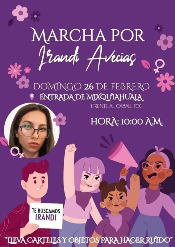 Realizan marcha en Mixquiahuala por desaparición de joven