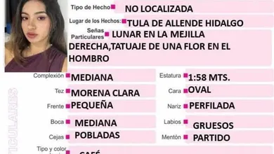 Ficha de búsqueda Diana, joven desaparecida en Tula de Allende