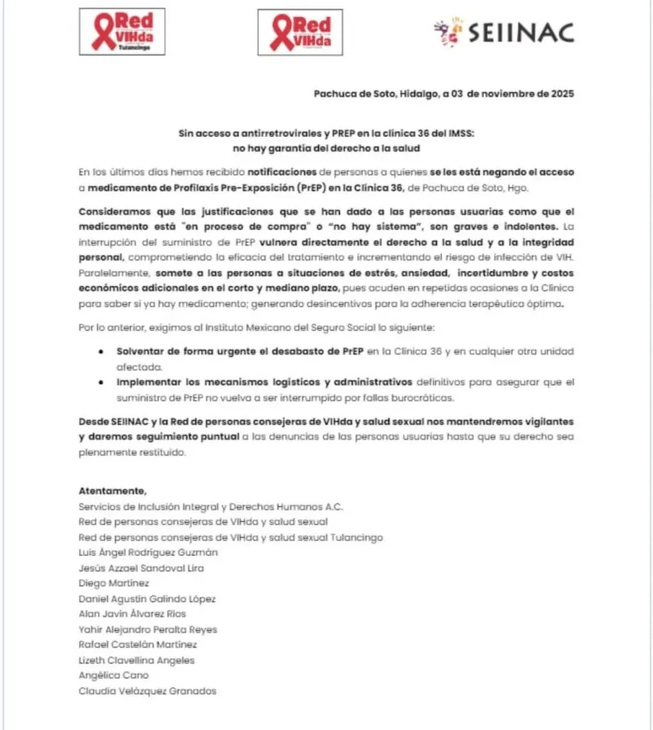 Denuncian desabasto de medicamentos para VIH en esta clínica del IMSS en Hidalgo