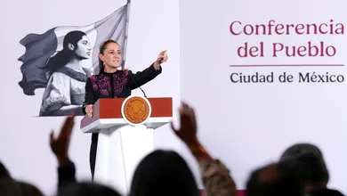 Claudia Sheinbaum durante conferencia sobre empleo en México