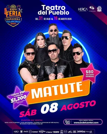 Matute llega hoy al Teatro del Pueblo de la Feria de Tulancingo 2026: Precios