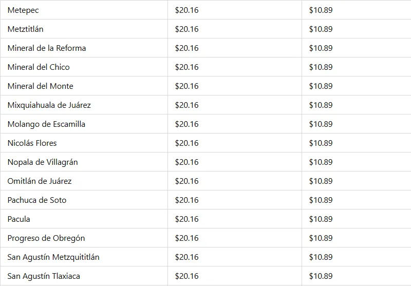 Precio del gas en Hidalgo: del 29 de diciembre al 4 de enero