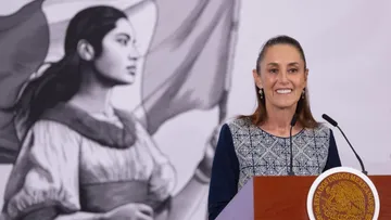 La presidenta Claudia Sheinbaum durante una conferencia donde habló sobre turismo, Pemex y educación.
