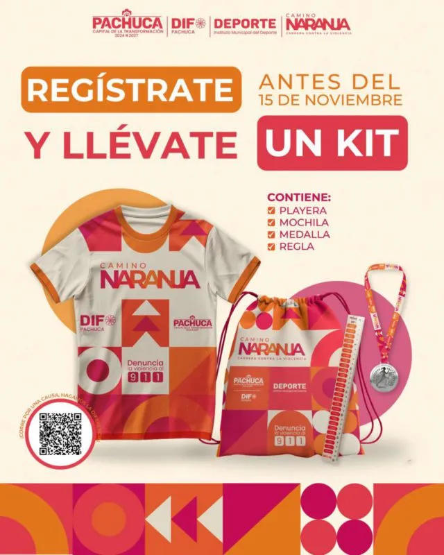 Únete a la carrera ‘Camino Naranja’ con DIF Pachuca y apoya una causa contra la violencia
