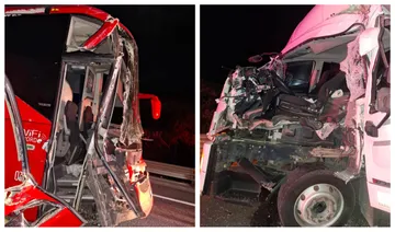 Fuerte choque entre autobús y pipa en la México–Tuxpan genera congestión vial