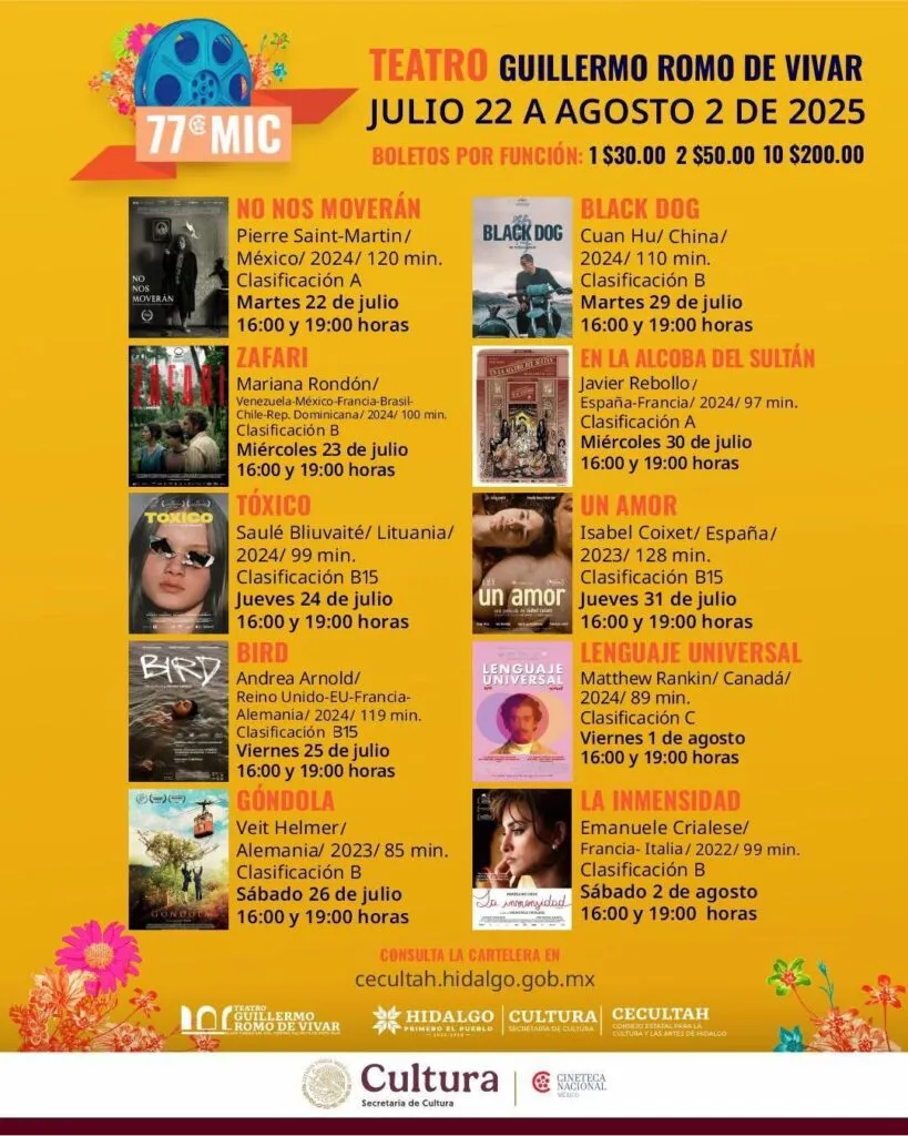 Arranca en Pachuca la Muestra Internacional de Cine de la Cineteca Nacional