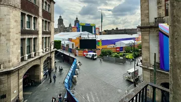 Fan Fest instalado en el Zócalo de la Ciudad de México