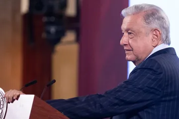 Foto de AMLO, quien criticó la falta de apoyo económico de Estados Unidos para la crisis del fentanilo.