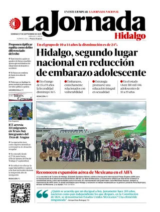 La Jornada Hidalgo | 27 de septiembre de 2026
