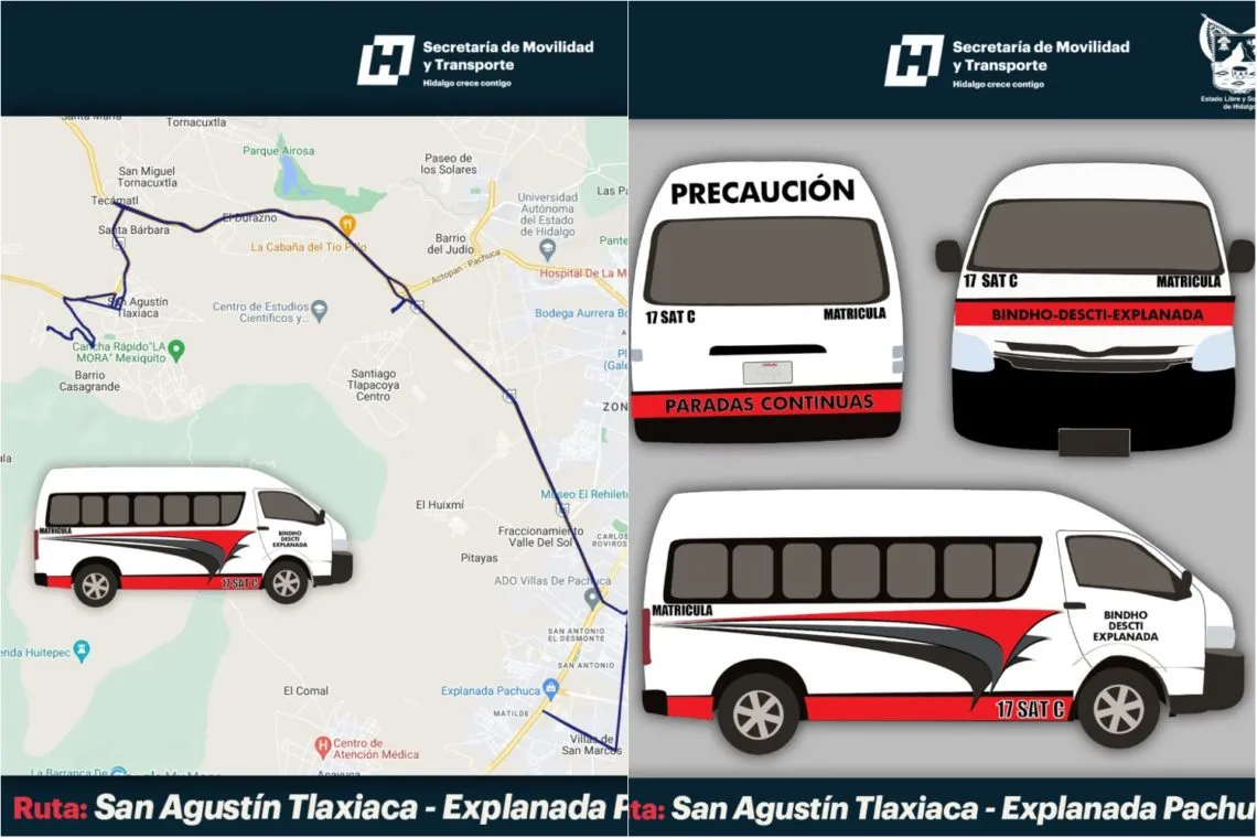 Conoce las tres nuevas rutas de transporte público en Pachuca y la Zona Metropolitana