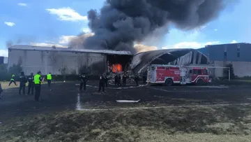 Zona industrial de Toluca donde se registró el desplome de una avioneta cerca del aeropuerto.