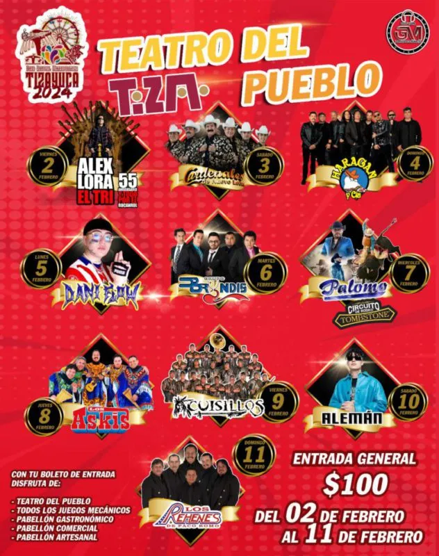 Feria Regional Tizayuca 2024: ¿quién se presenta hoy 6 de febrero en el Teatro del Pueblo?