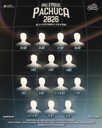Imagen promocional del anuncio de la cartelera del Palenque Pachuca 2026