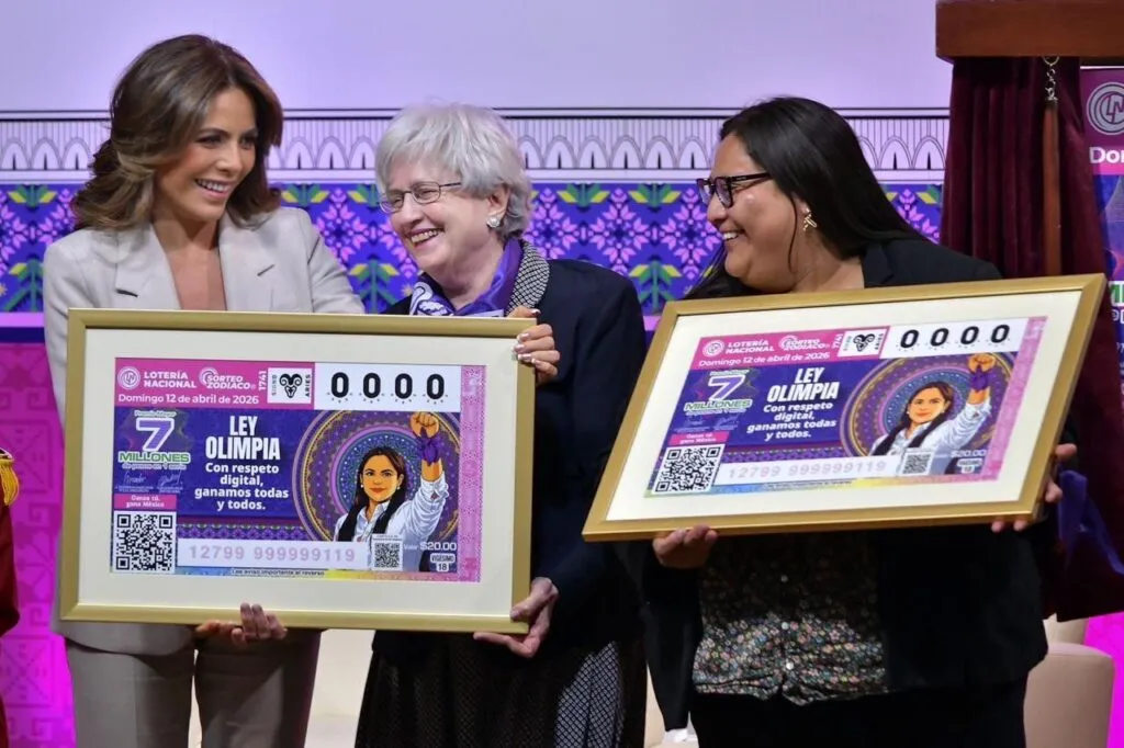 Presentan billete de Lotería por la Ley Olimpia y su lucha contra la violencia digital