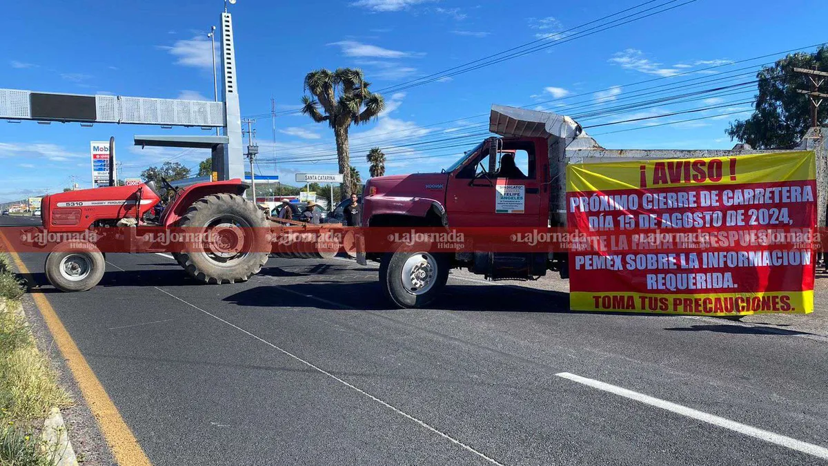Bloqueo Pachuca-Actopan: ejidatarios cierran un carril