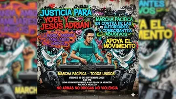 Cartel de convocatoria a marcha pacífica