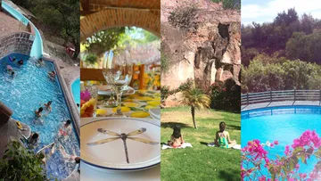 Visitantes disfrutan de las albercas de agua termal de El Paraíso Huichapan, en Hidalgo.