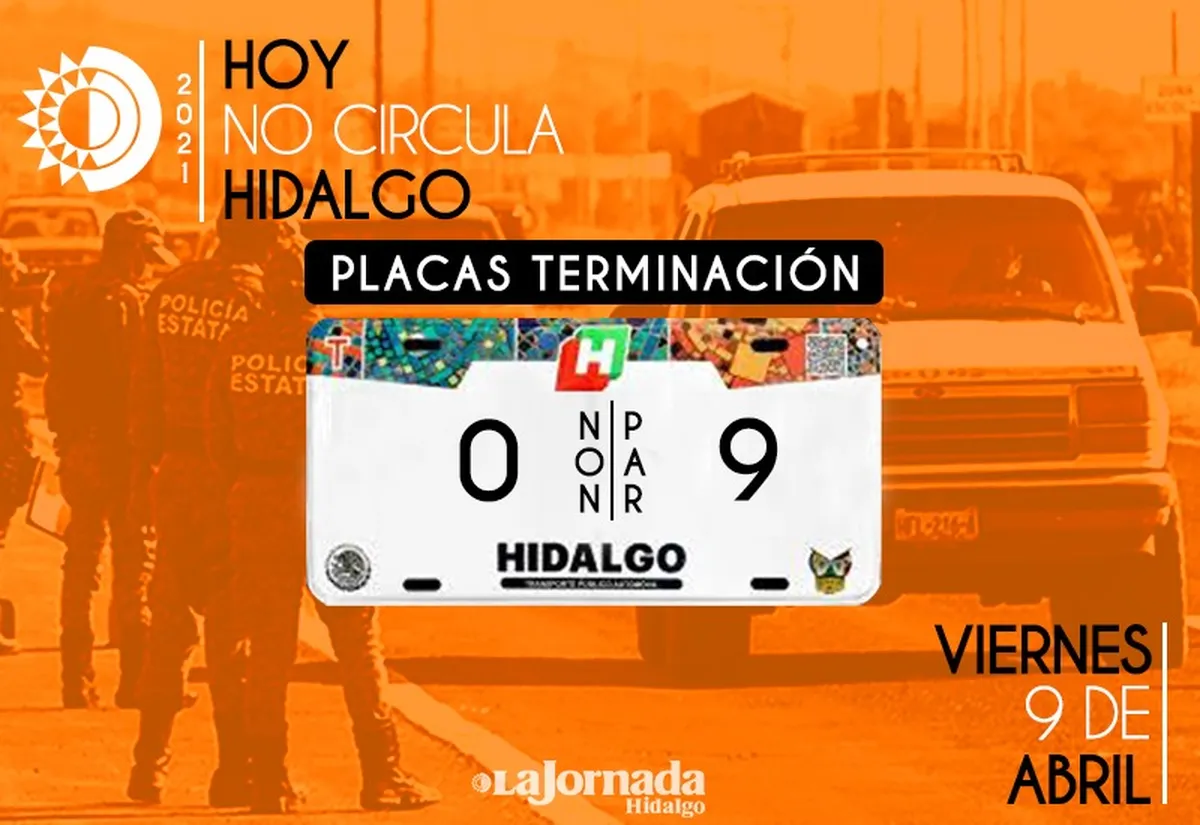 Hoy No Circula, viernes 9 de abril