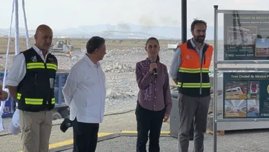 Sheinbaum y Menchaca supervisan obra del tren Ciudad de México-Pachuca