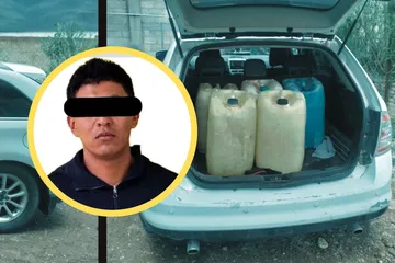 Elementos de la SSPH detienen a sujeto que transportaba 225 litros de huachicol en #TezontepecDeAldama