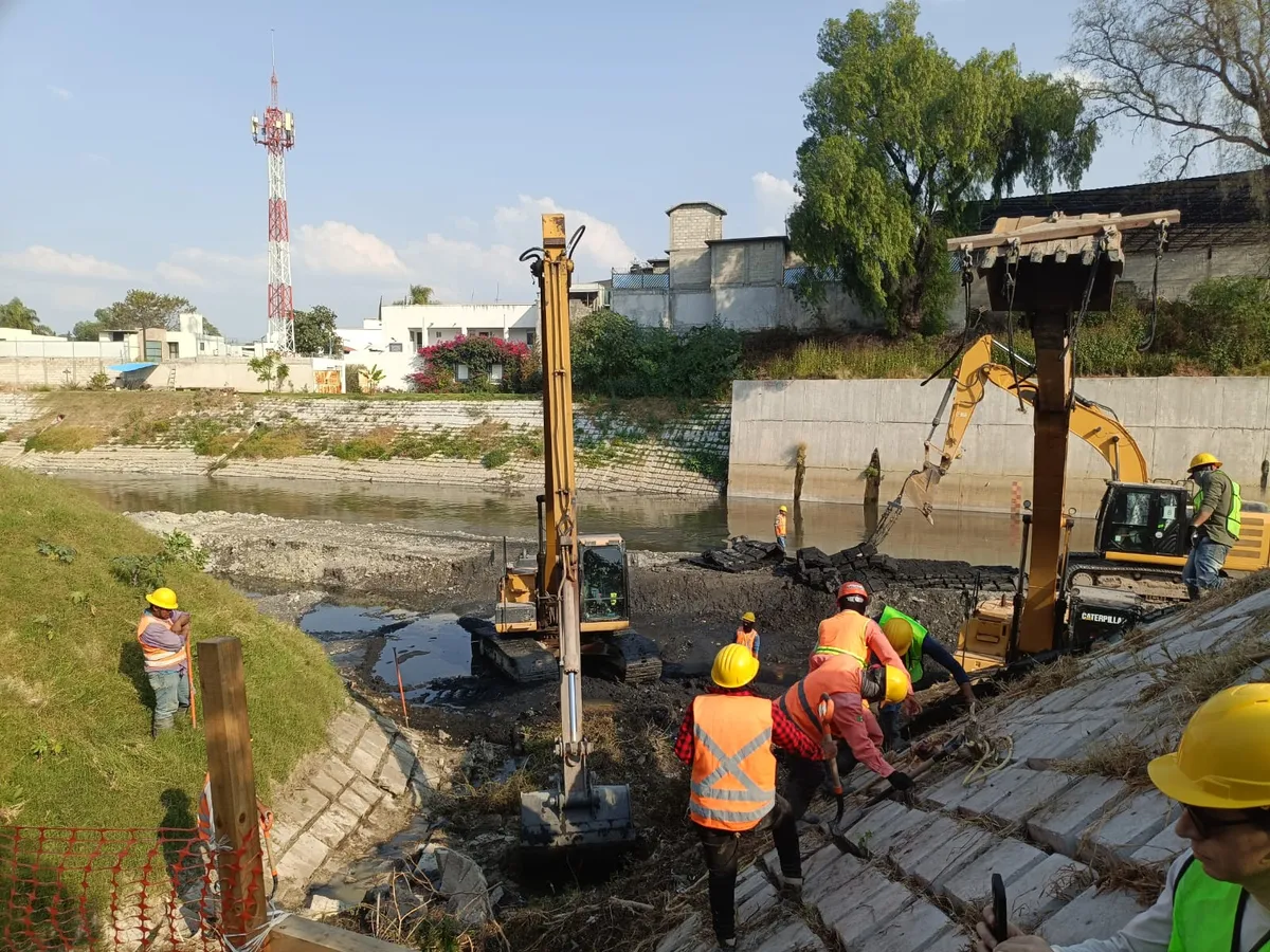 Avanzan trabajos en el río Tula: colocación de tapetes reporta un 99 por ciento