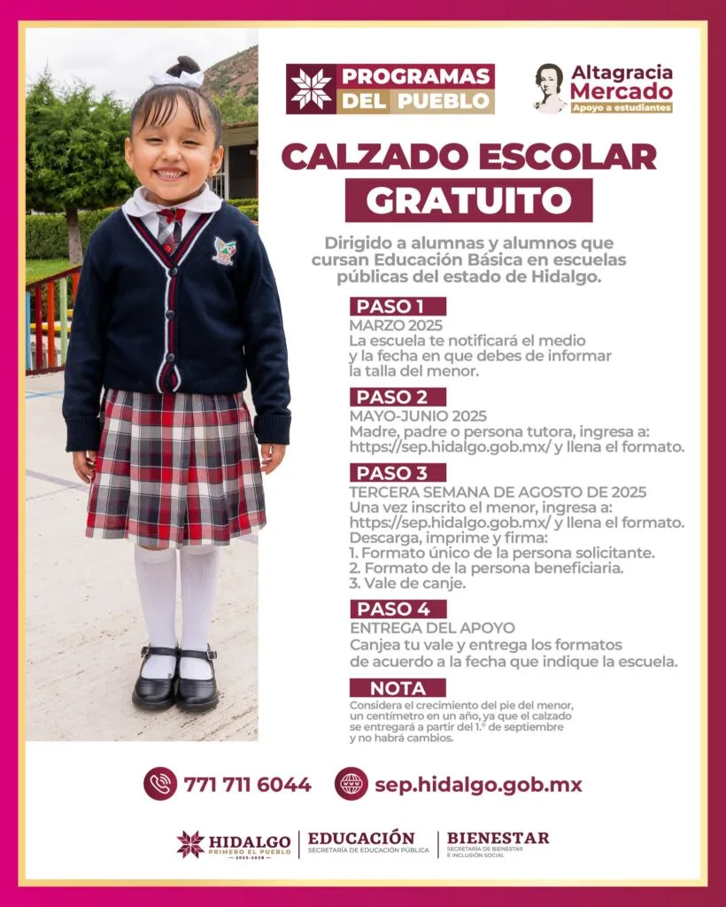 Prepárate: así será la entrega de zapatos escolares en Hidalgo