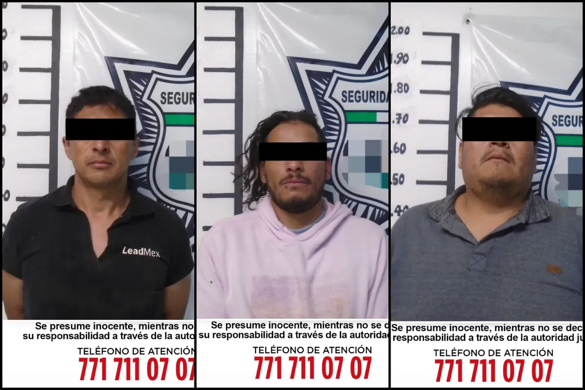 Pachuca: caen 3 sujetos por robo a negocio en Las Palomas