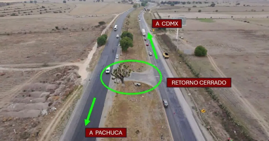Cierran retorno en la México-Pachuca por tiempo indefinido