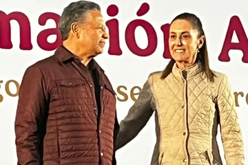 Claudia Sheibaum presidenta de México y Julio Menchaca, gobernador de Hidalgo