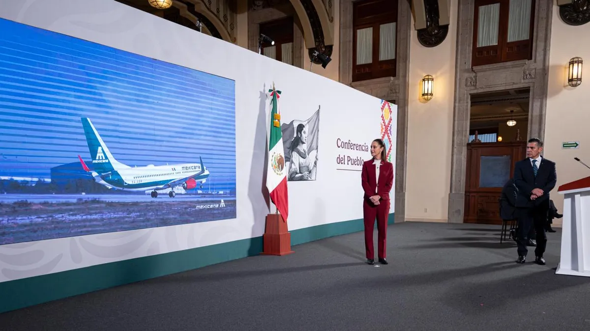 Sheinbaum destaca logros en economía y anuncia nuevos aviones para Mexicana