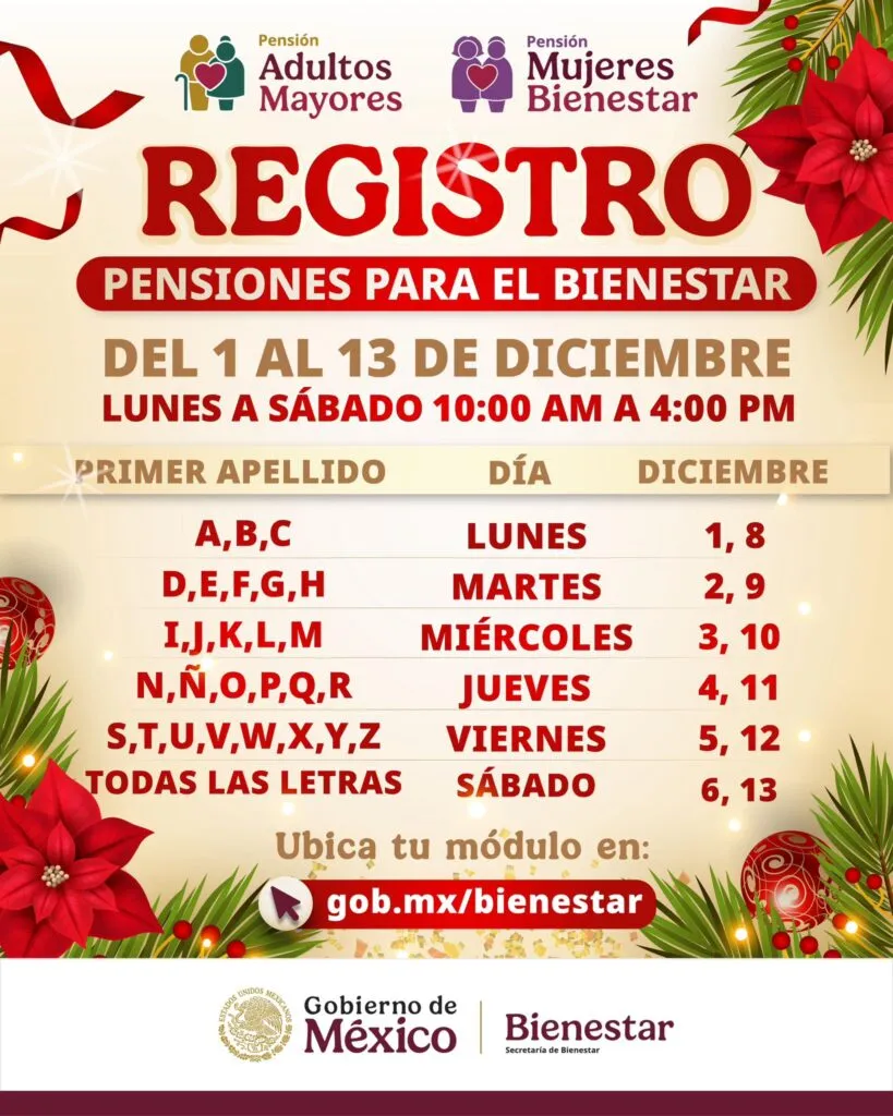 Abren registro para Pensión Bienestar en Hidalgo: calendario oficial por apellidos en diciembre 2025