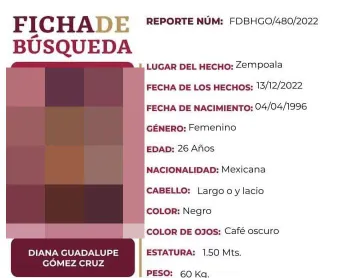 Hallan sin vida a Diana Guadalupe, había sido reportada como desaparecida