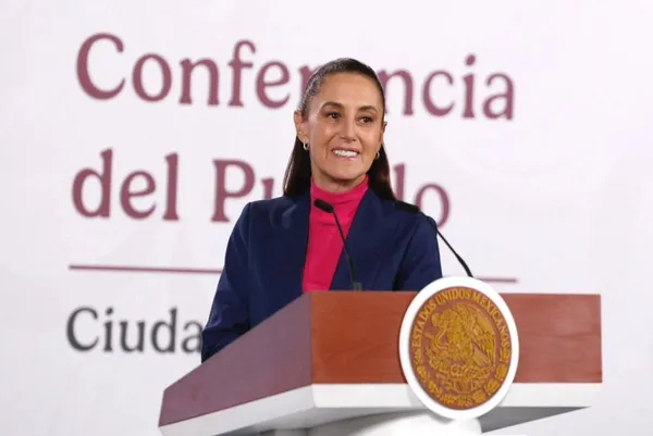 La Presidenta de México, Claudia Sheinbaum Pardo, durante su conferencia matutina en Palacio Nacional, en la Ciudad de México, el 7 de enero de 2026.