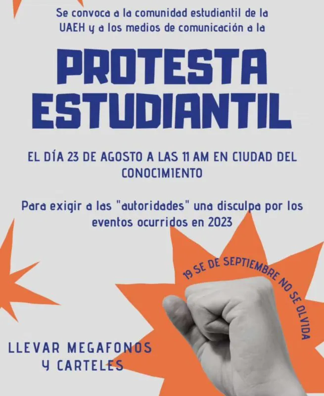 Alumnos de la UAEH protestan en plena inauguración de la FUL 2024