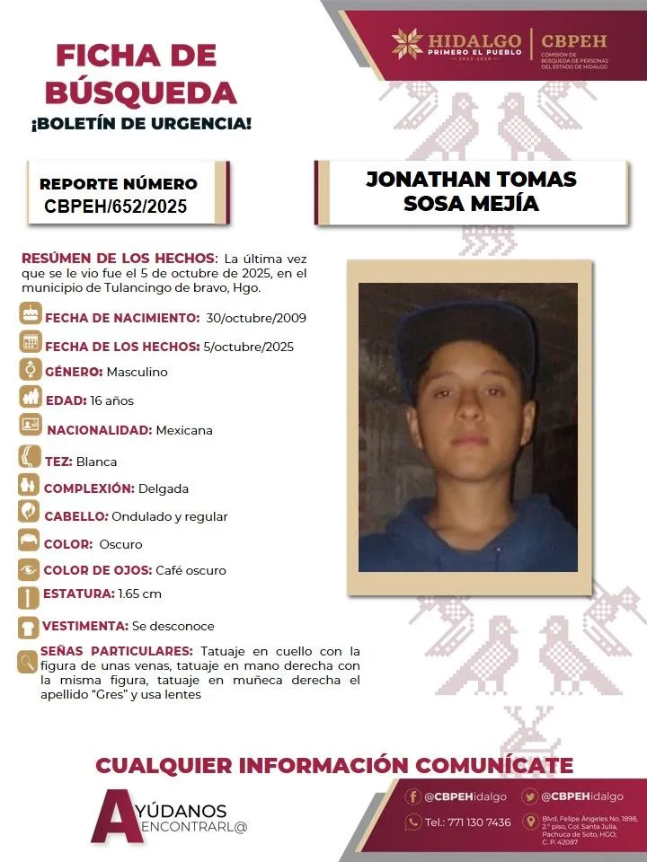 Buscan a cinco adolescentes desaparecidos en Tulancingo