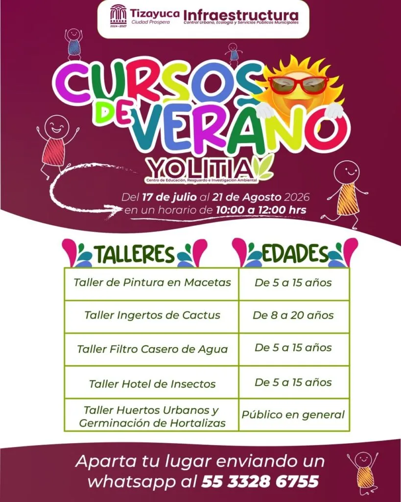 Cursos de verano gratuitos llegan a comunidades de Tizayuca