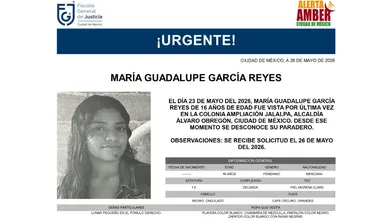 Activan Alerta Amber para localizar a María Guadalupe García Reyes, desaparecida en Álvaro Obregón.