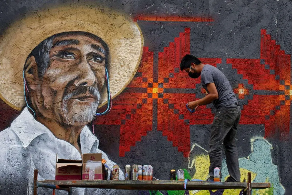 Emanuel Bacilio pinta lo que piensa que a gente de la sierra le gustaría decir