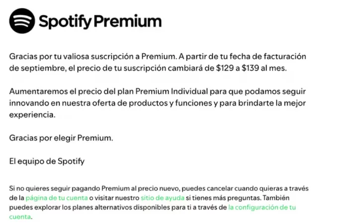 Spotify sube tarifas: estos serán los nuevos precios en México
