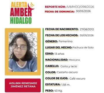 Ficha de Búsqueda Aislinn Renesmee Jiménez