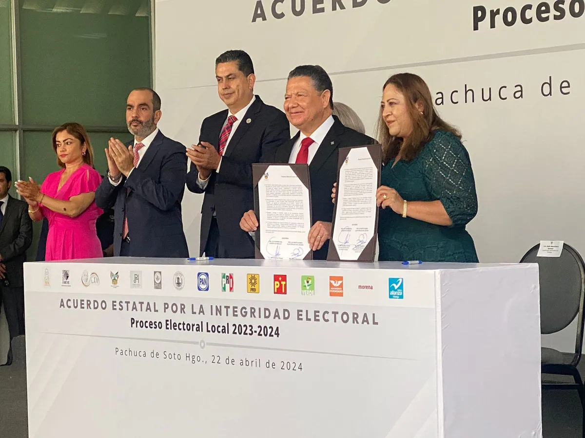 Elecciones Hidalgo: firman autoridades Acuerdo estatal por la integridad electoral