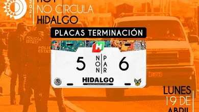 Hoy no Circula Hidalgo Lunes 19 de Abril
