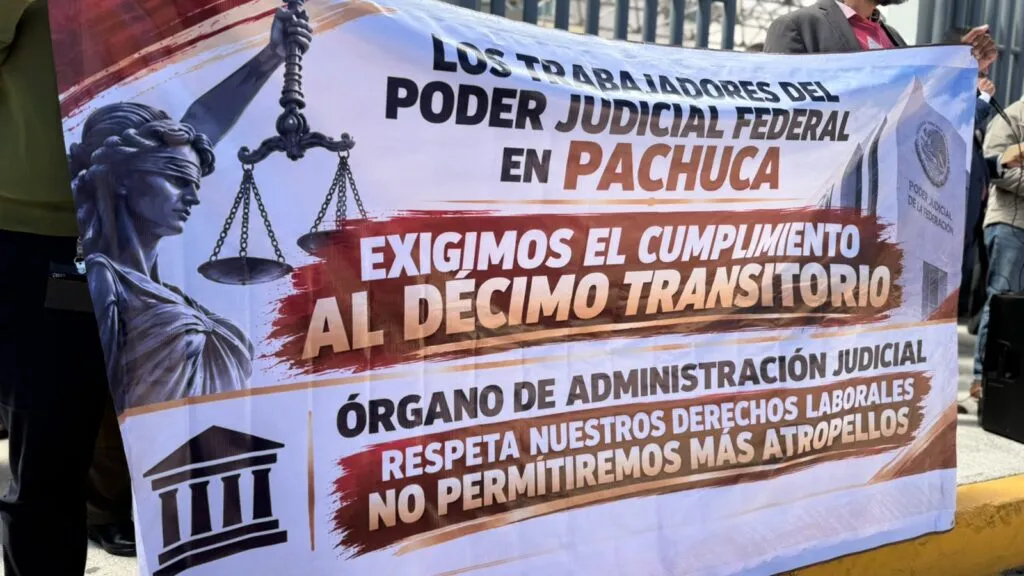 Trabajadores del Poder Judicial en Hidalgo exigen más juzgados y personal