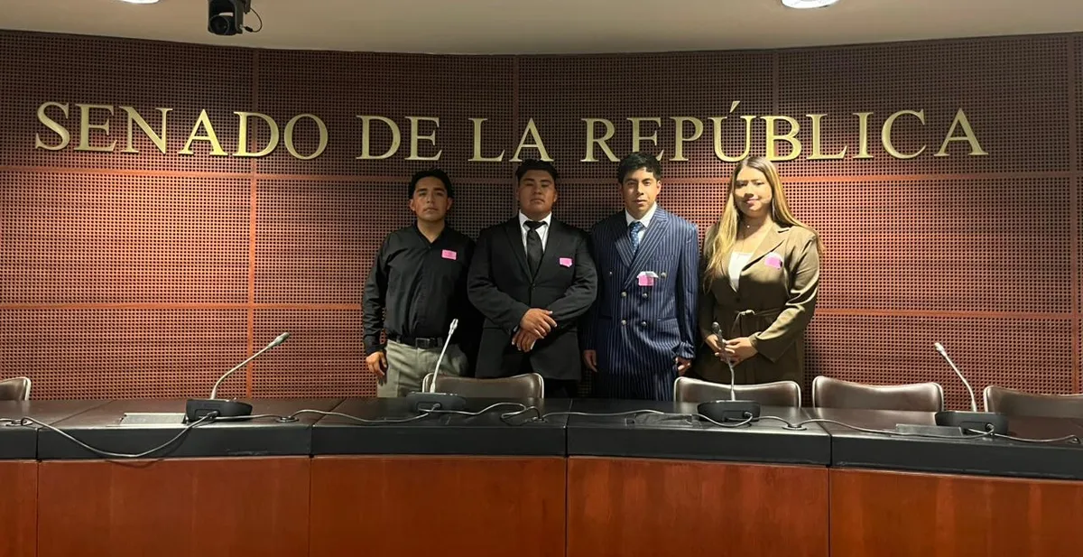 Estudiantes de la UPMH participando en las mesas de trabajo del Senado de la República sobre el T-MEC.